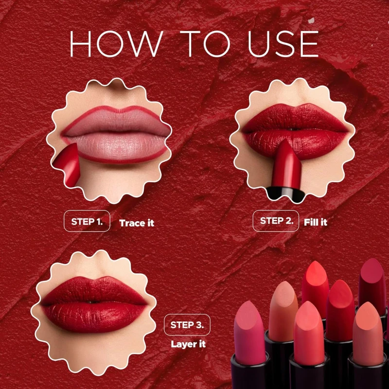Hilary Rhoda Creamy Touch Lipstick | Infused with Olive Oil, Shea Butter & Vitamin E | Highly Pigmented & Creamy Texture | Long Lasting & Keeps Lips Moisturising - 4g (Raspberry - Shade 08) - Thumbnail 7